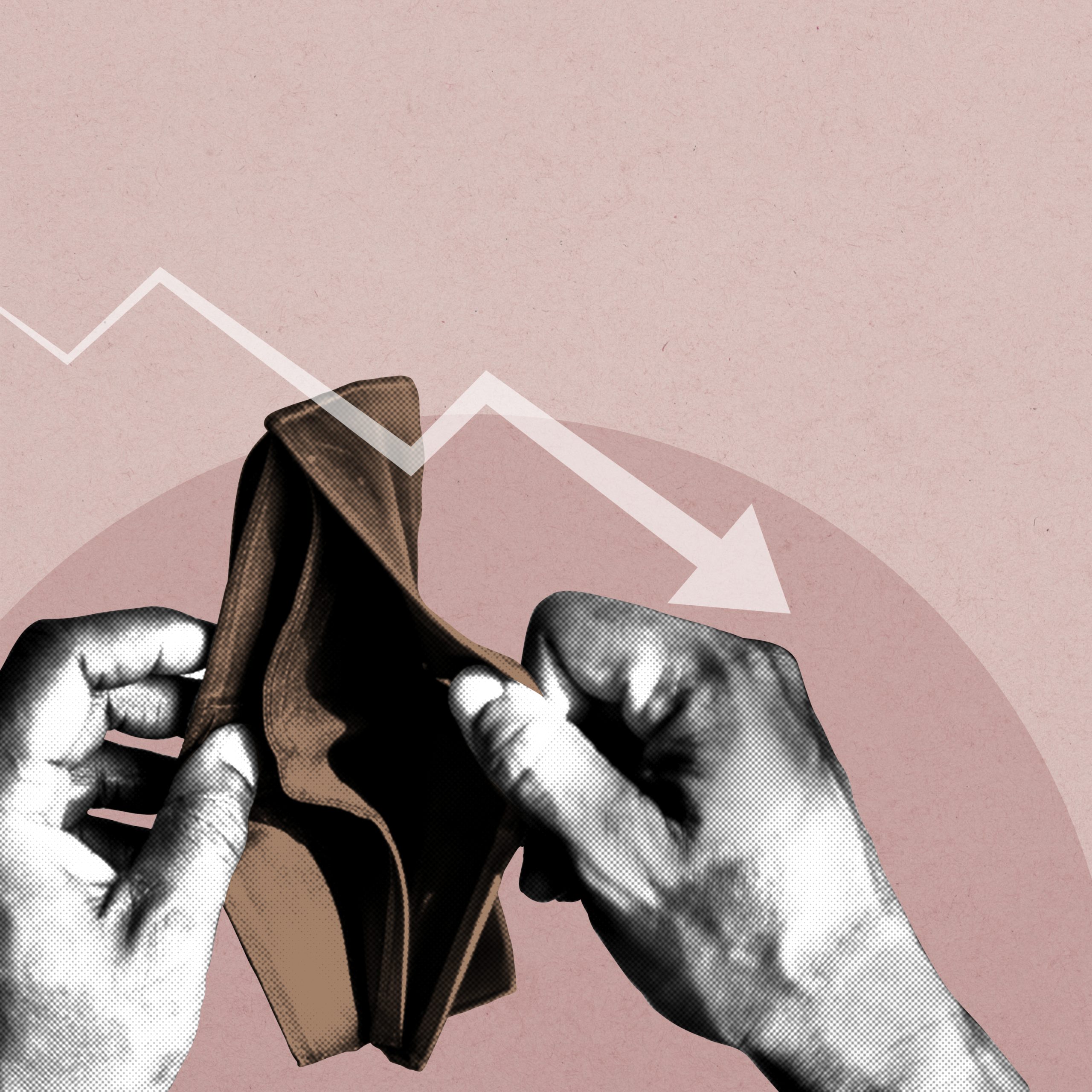 mãos abrindo carteira vazia