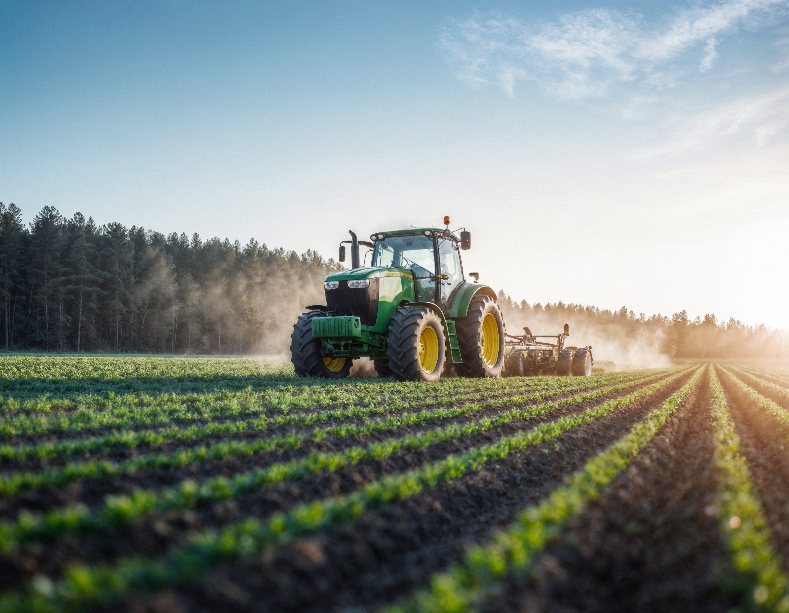 trator no meio do campo